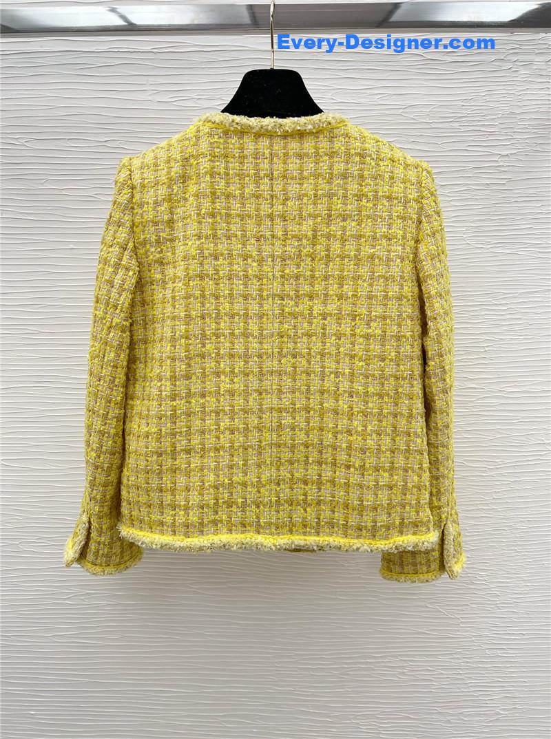 Ch**el woven small v collar coat replica d&g clothing