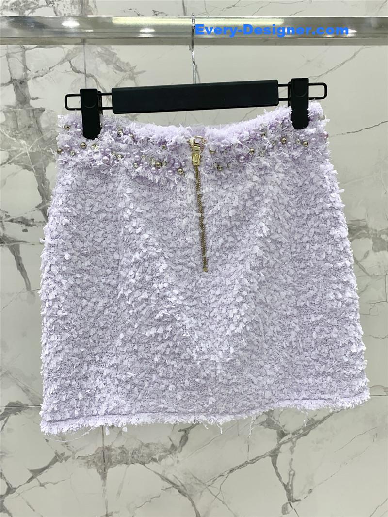 Balmain light purple woolen suit cheap replica designer clothes