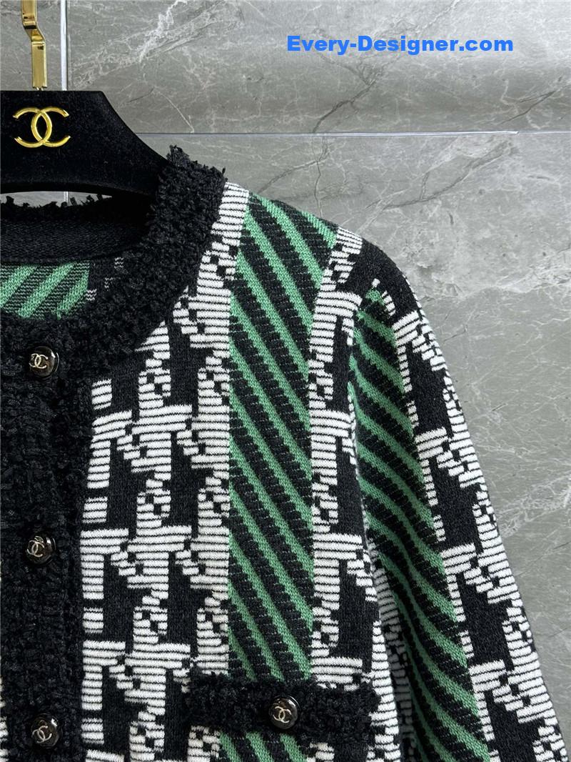Ch**el houndstooth cardigan replica designer clothes
