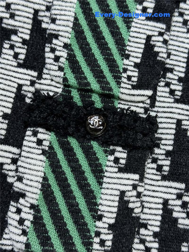 Ch**el houndstooth cardigan replica designer clothes