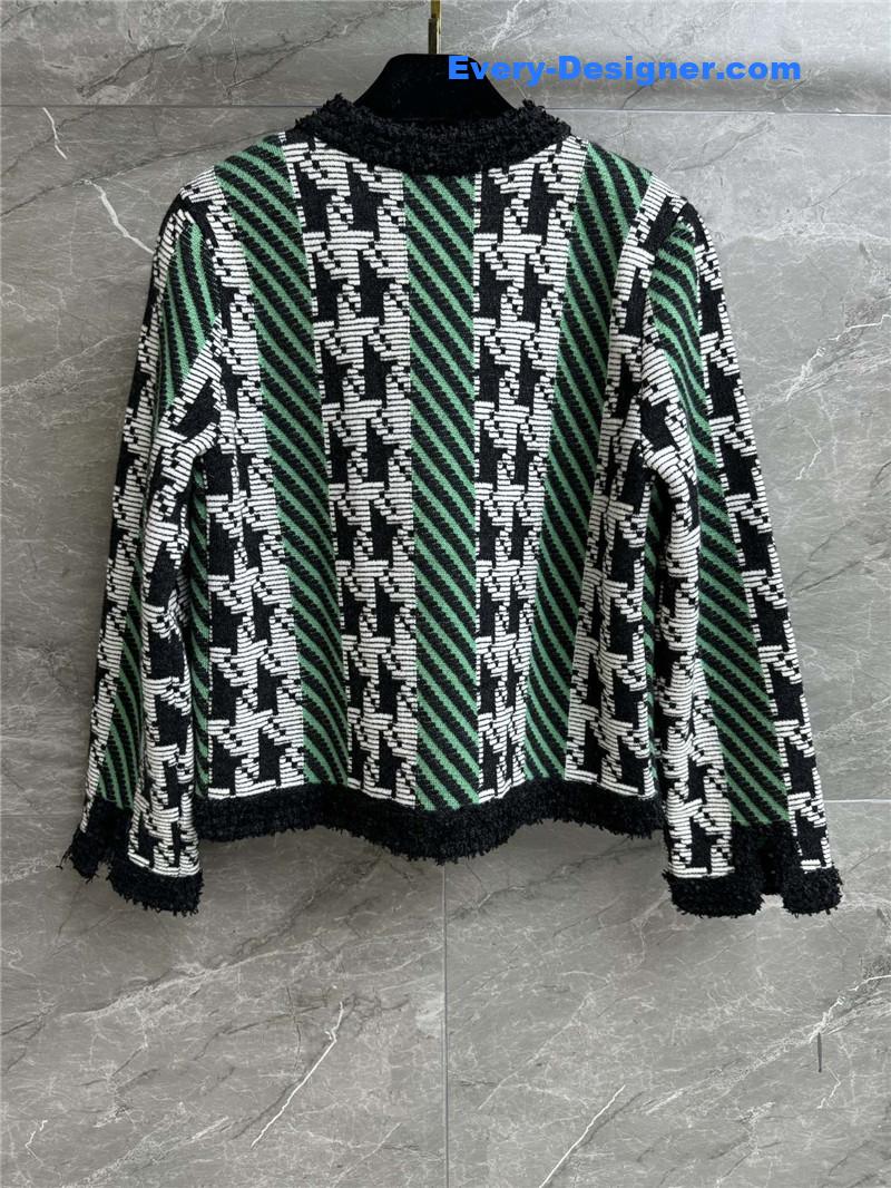 Ch**el houndstooth cardigan replica designer clothes