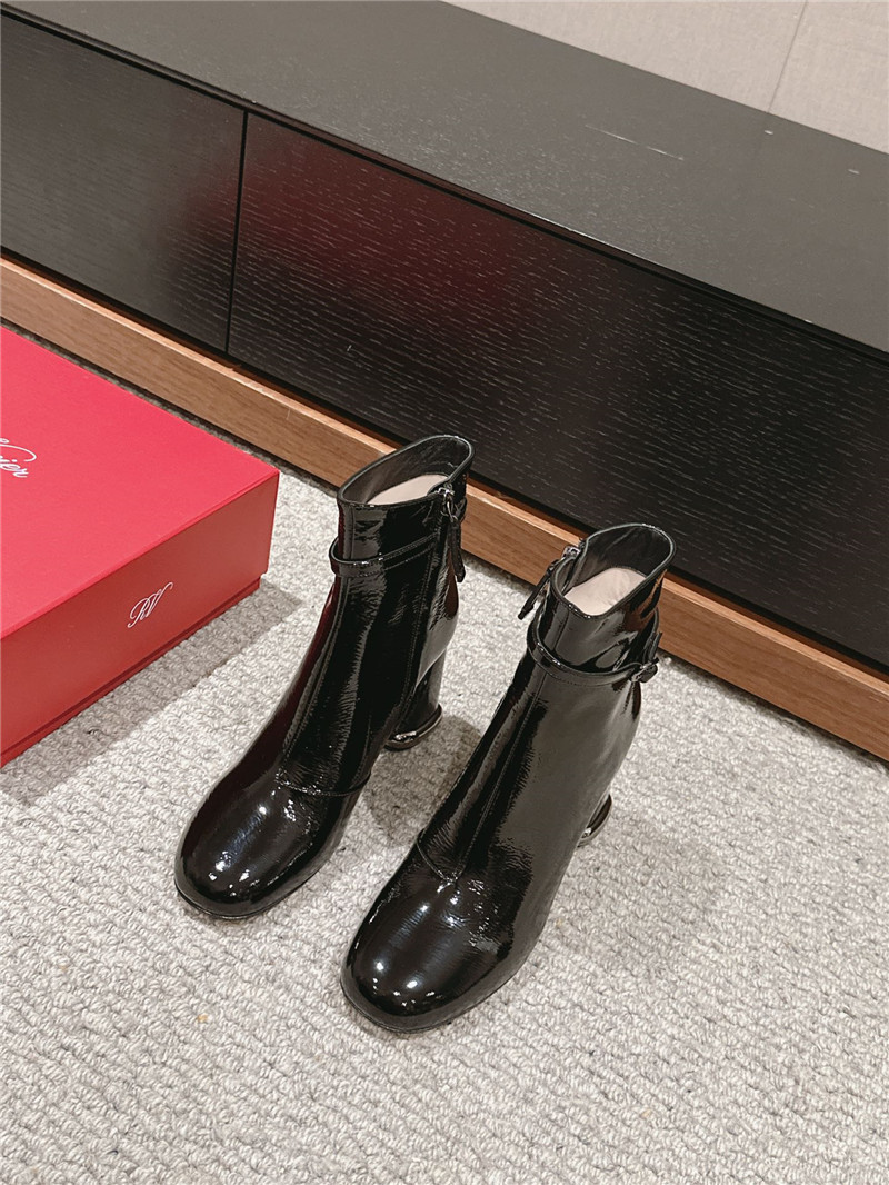 roger u1u1er viv’ podium booties in patent leather