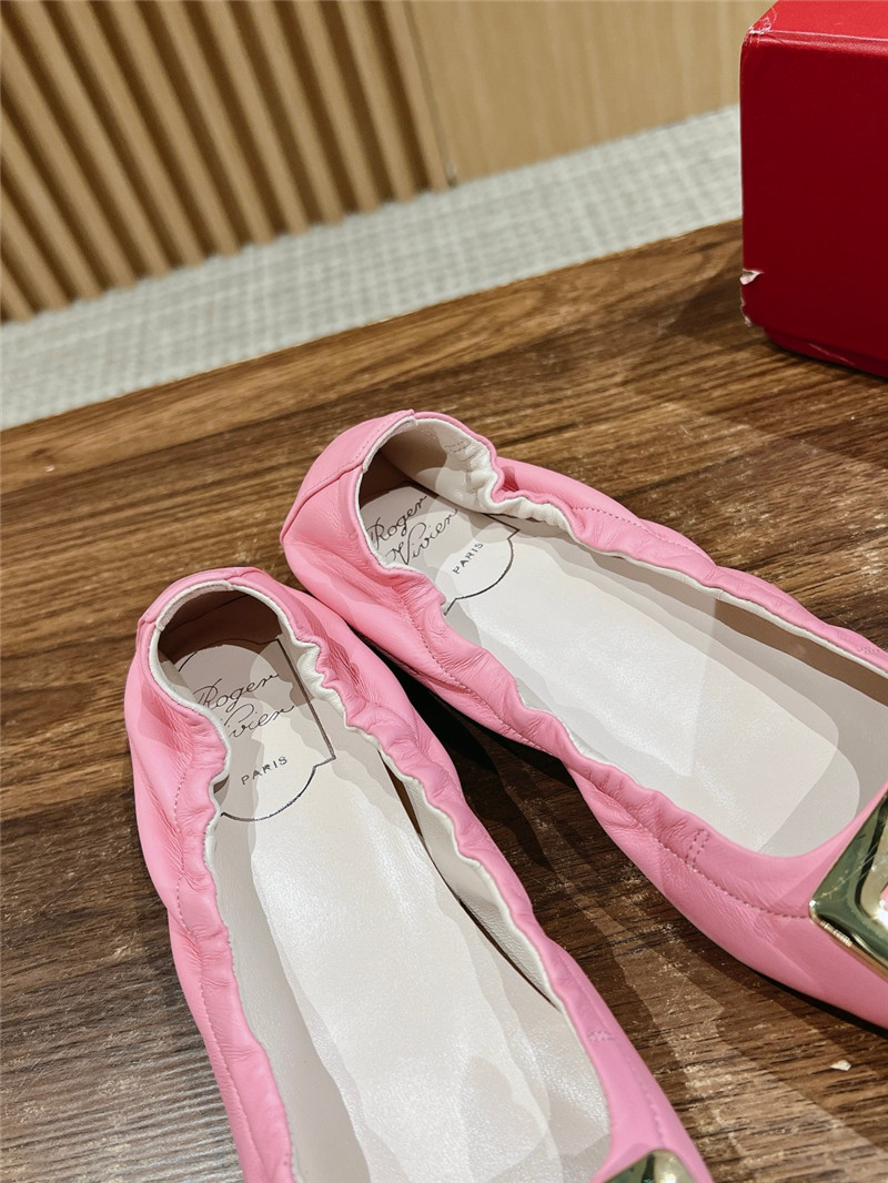 roger u1u1er belle u1u1er ballerinas in pink leather