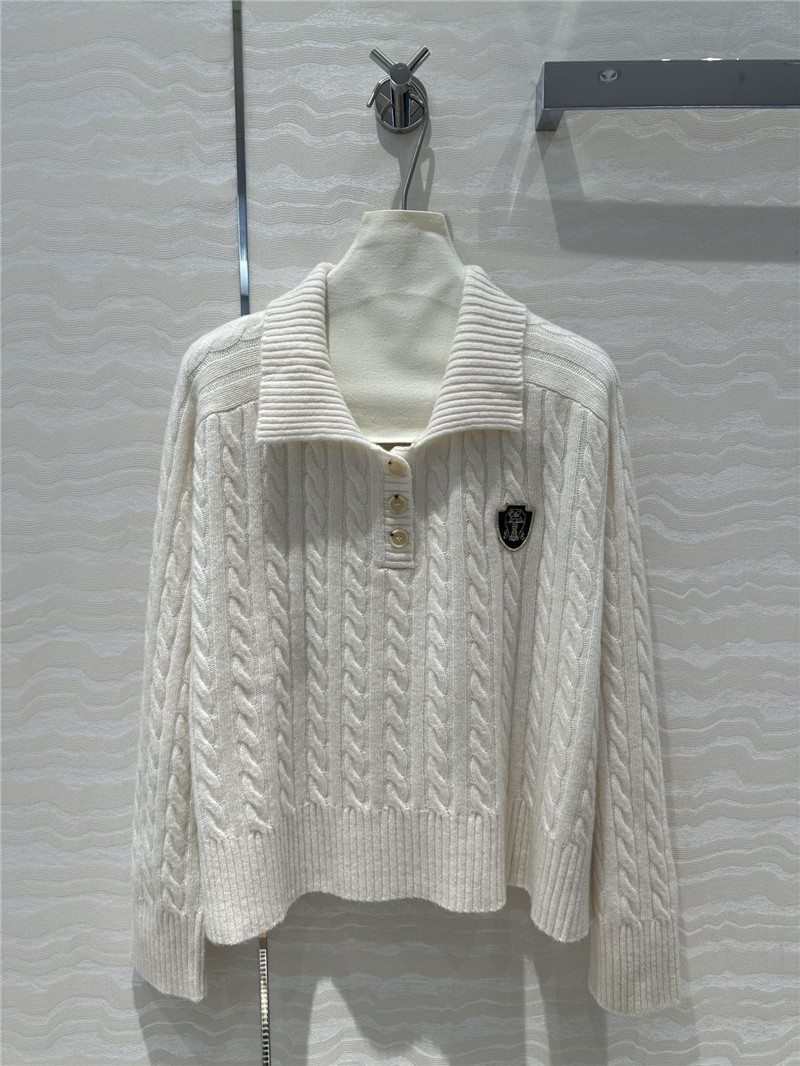 BC lapel cable knit cashmere sweater replica designer clothes