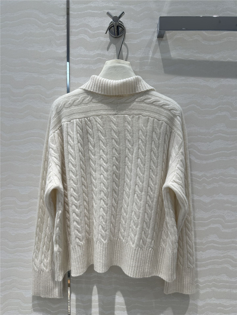BC lapel cable knit cashmere sweater replica designer clothes