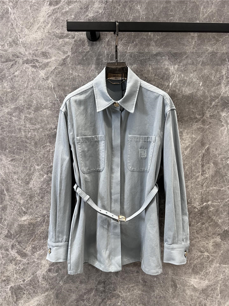 F**di lapel jacket denim coat replica clothing sites