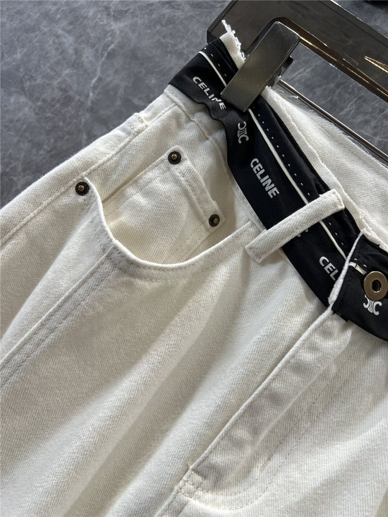 Ce1i*e logo micro waistband denim trousers replica d&g clothing