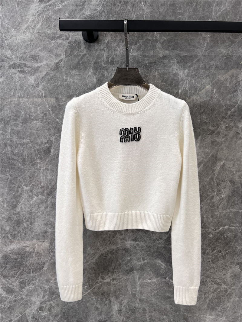 M1um1u short knitted sweater replica d&g clothing