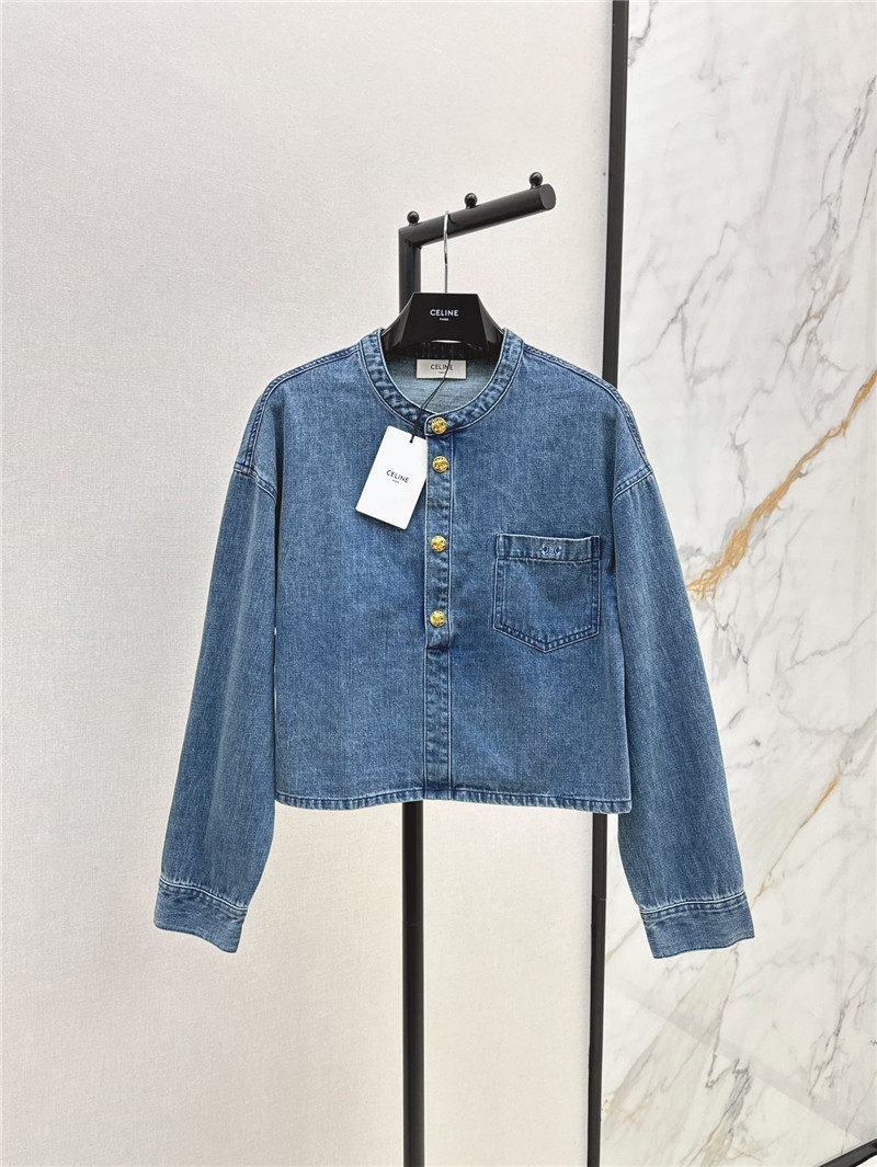 Ce1i*e stand collar denim shirt replica d&g clothing