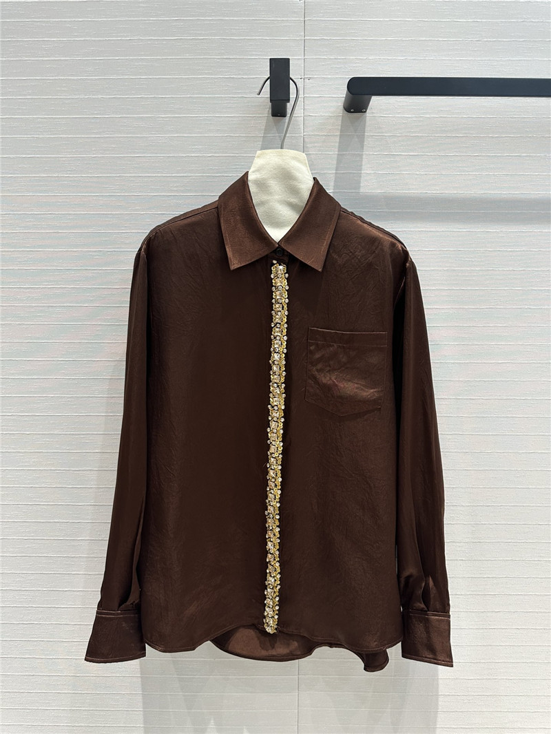 pra*a beaded D1am0nd collar shirt replica clothing sites