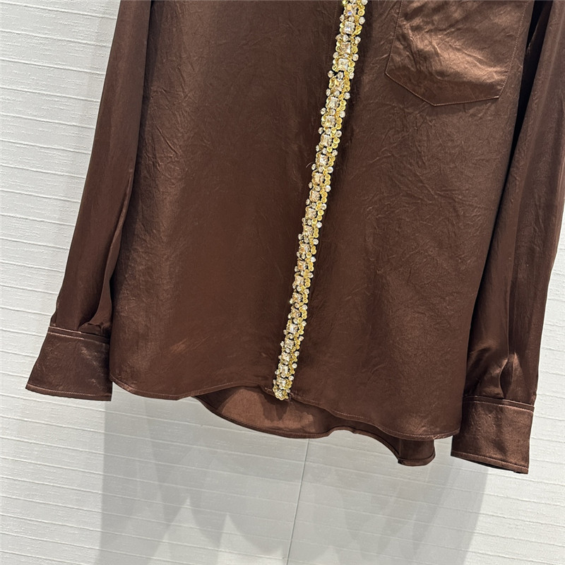 pra*a beaded D1am0nd collar shirt replica clothing sites