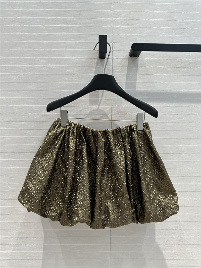 Pra*a pleated seersucker bud short skirt replica clothes