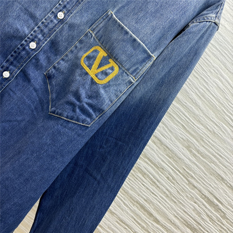 Va1e*ntin0 denim shirt replica clothes