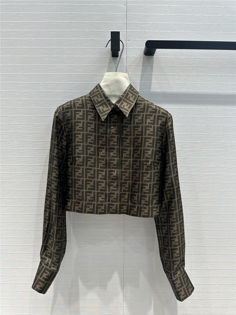 F**di ff lettering printed silk shirt replica clothing