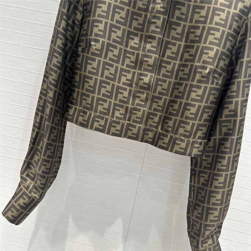 F**di ff lettering printed silk shirt replica clothing