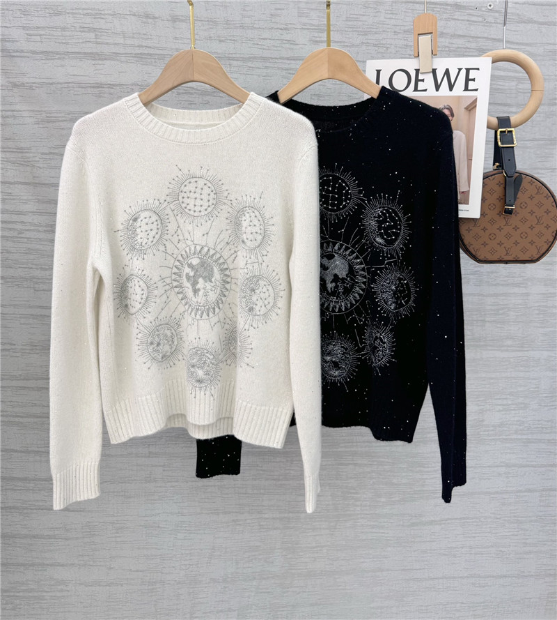 D10r starry sky embroidered pullover sweater replica clothing
