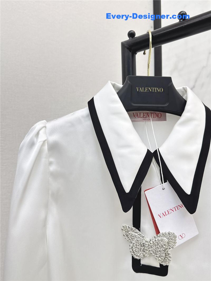 Va1e*ntin0 butterfly contrast shirt replica clothes