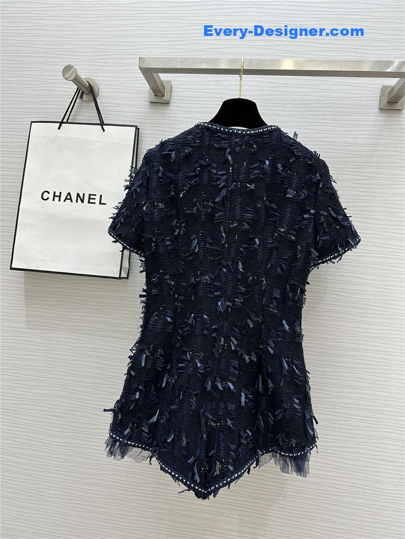 Ch**el woven soft tweed jumpsuit replica d&g clothing