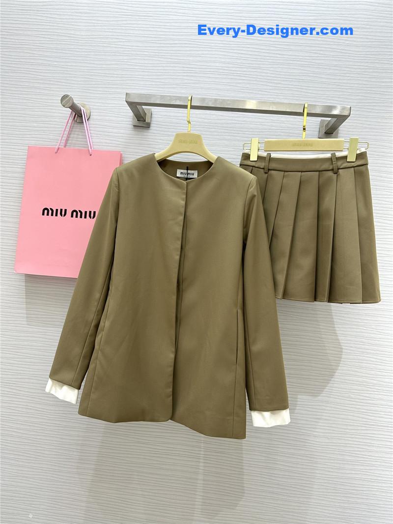 M1um1u colorblock cuffs dress replica designer clothes