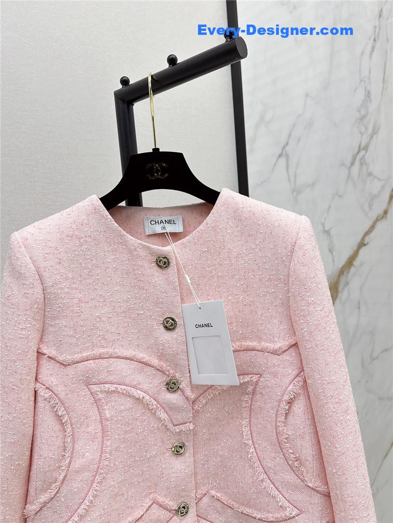 Ch**el cherry blossom pink woven coat replica clothing sites