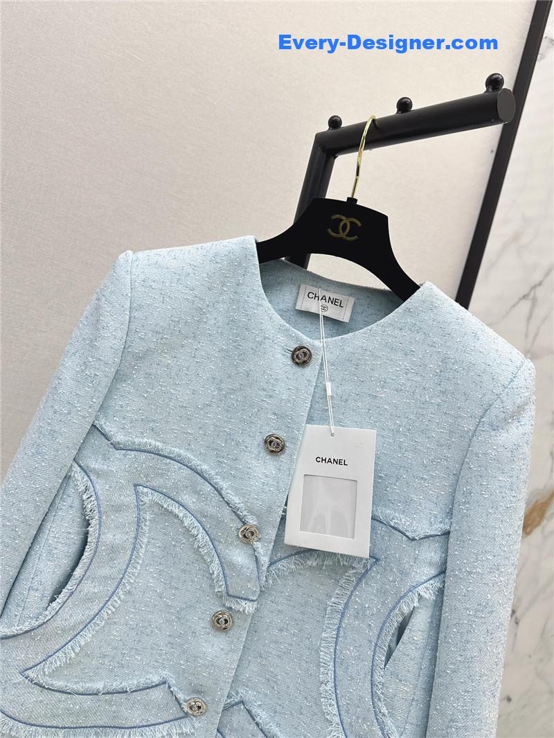 Ch**el cherry blossom pink woven coat replica clothing sites