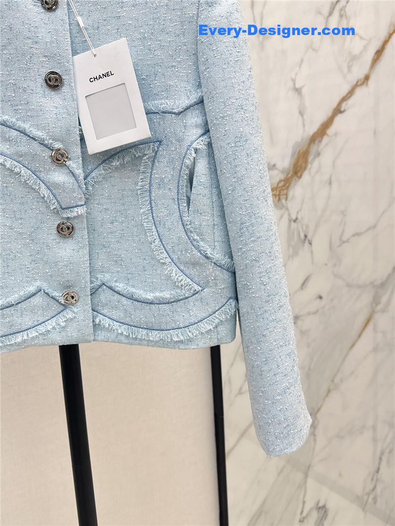 Ch**el cherry blossom pink woven coat replica clothing sites