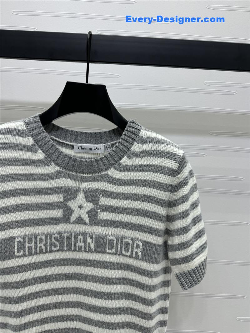 D10r letter logo knitted short sleeve replica clothing sites
