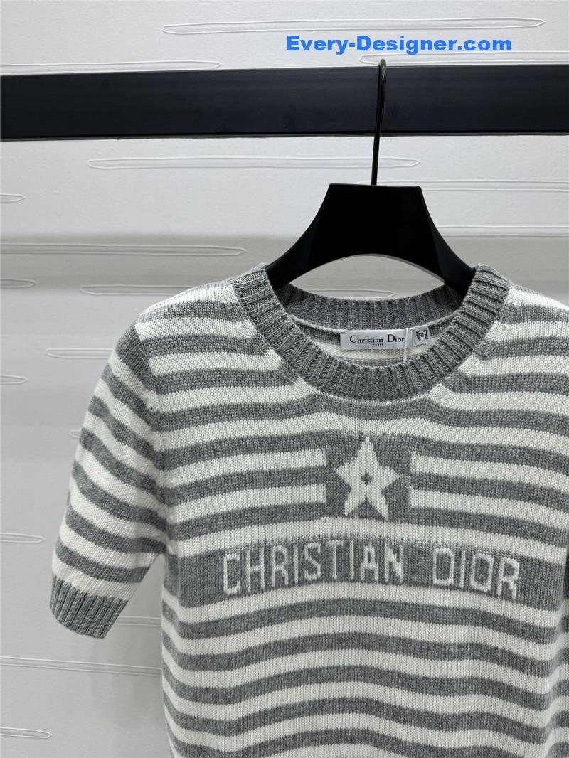 D10r letter logo knitted short sleeve replica clothing sites