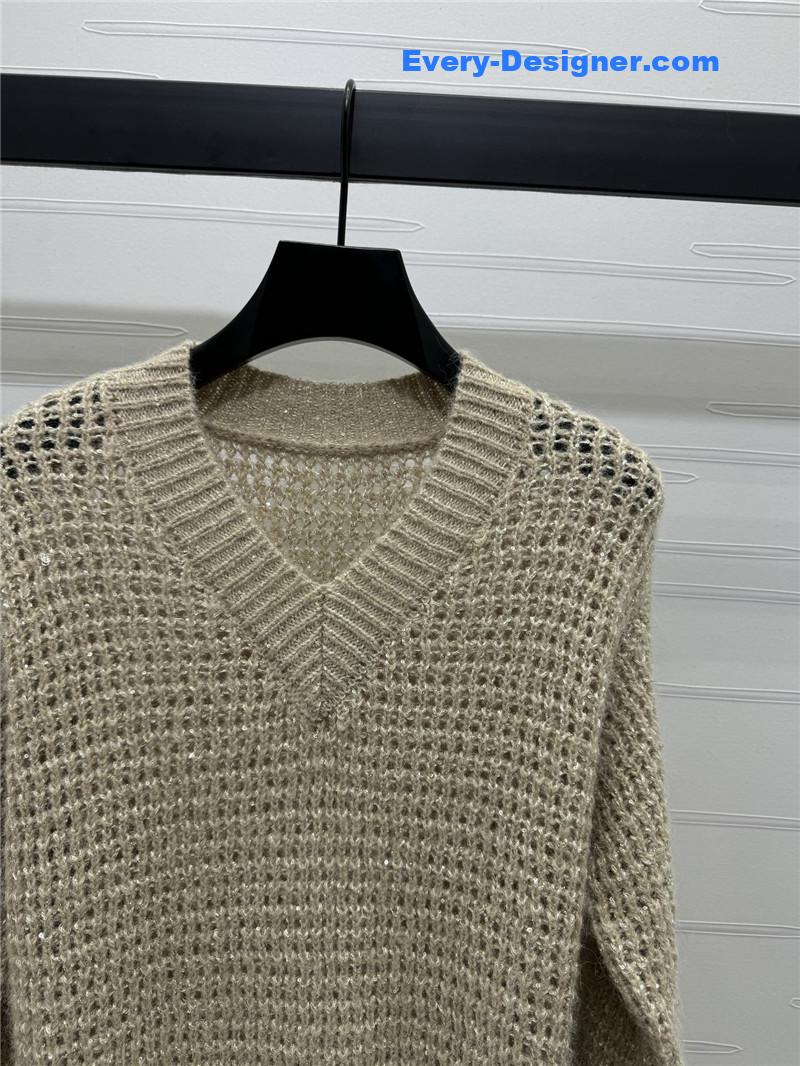 BC sequined V-neck long-sleeved sweater replica clothes