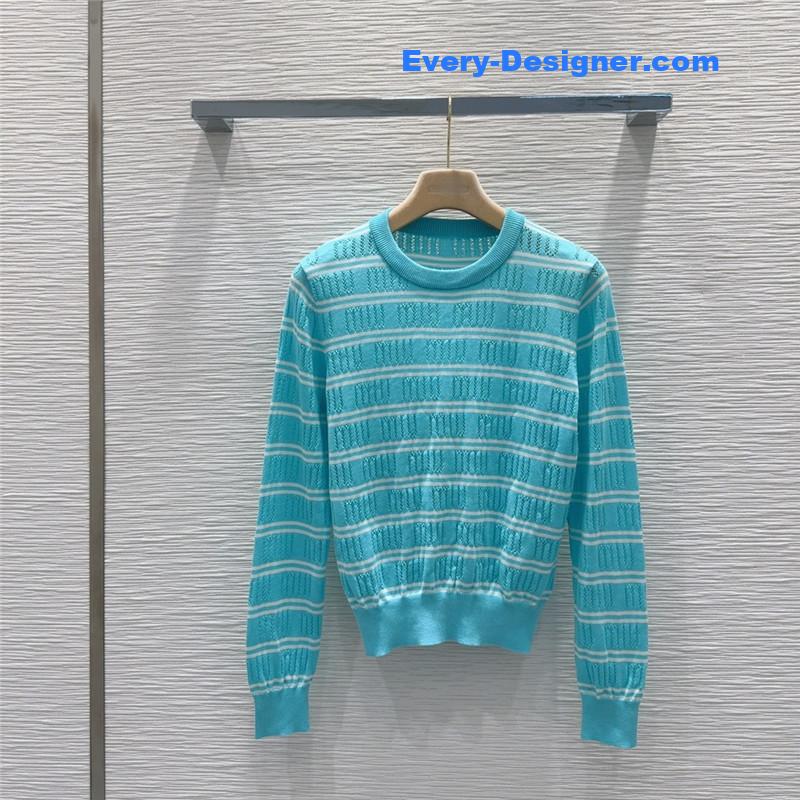 M1um1u striped hollow sweater replica d&g clothing
