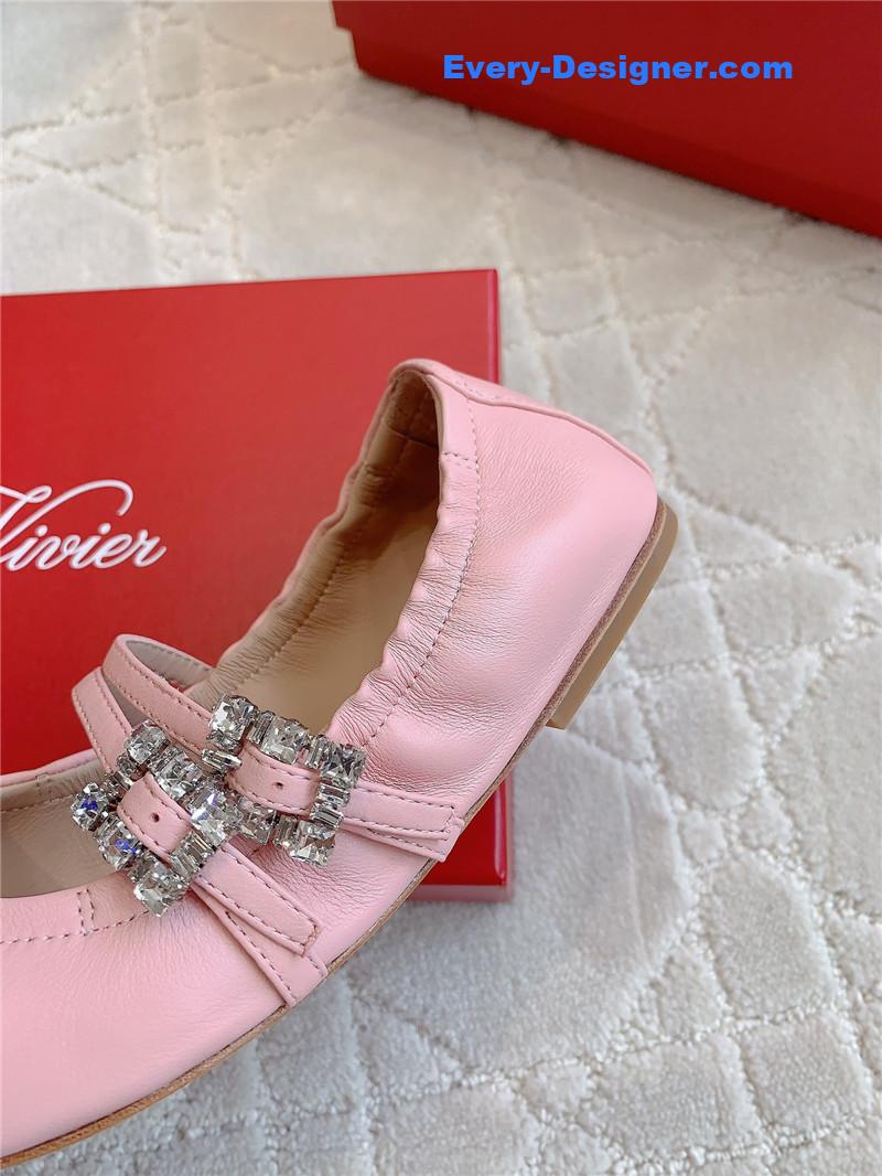 roger u1u1er mary janes in pink nappa leather
