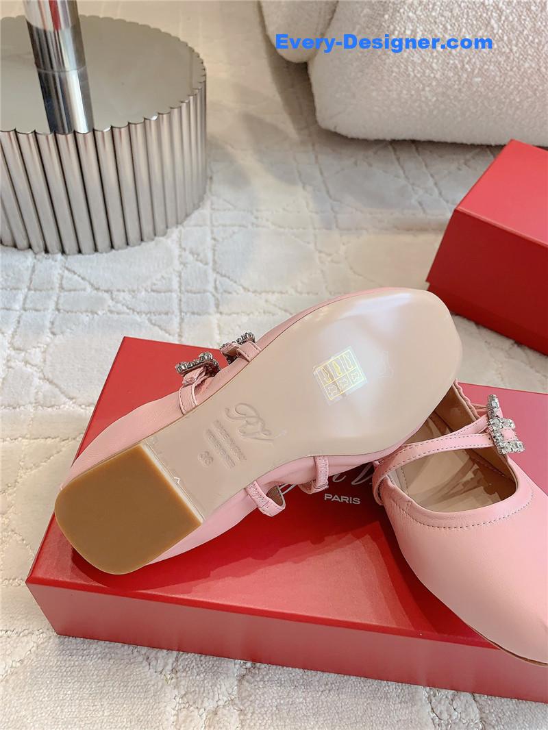 roger u1u1er mary janes in pink nappa leather