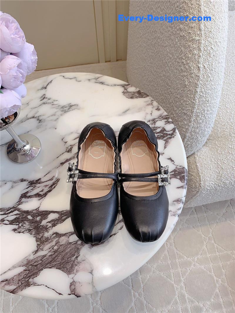 roger u1u1er mary janes in black nappa leather