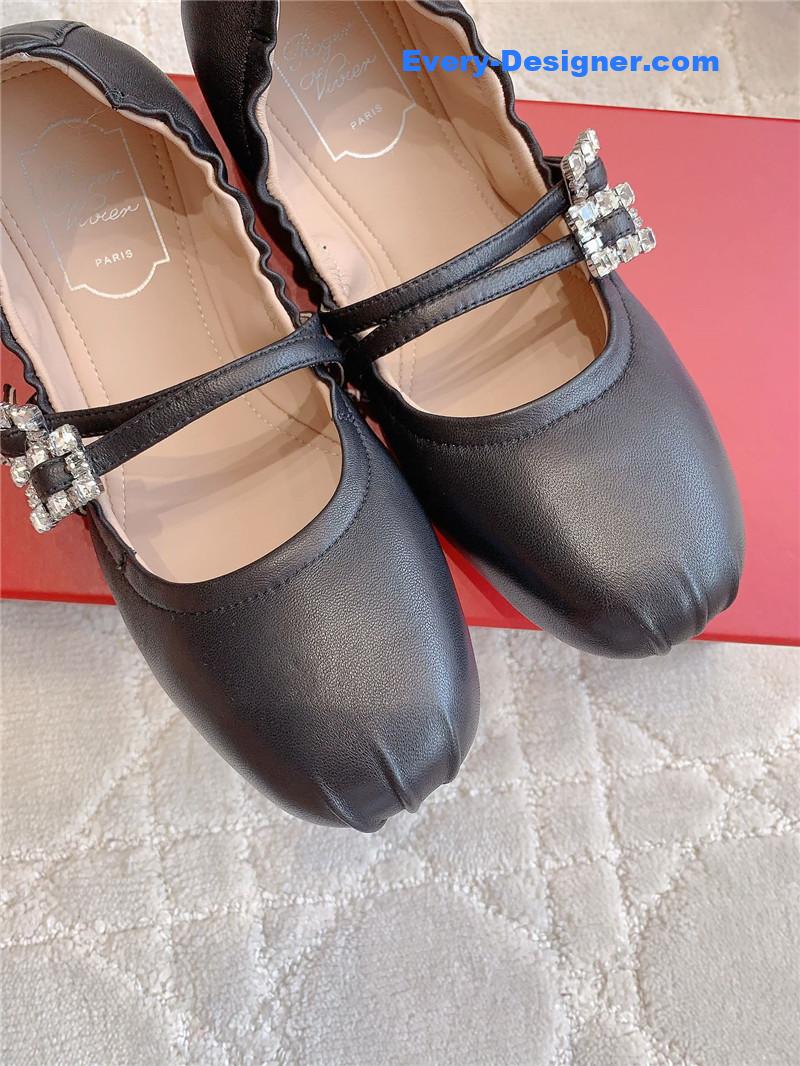 roger u1u1er mary janes in black nappa leather