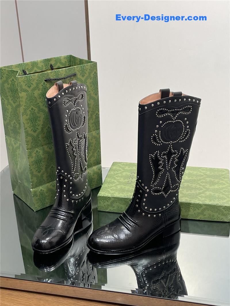 Gvc*1 gg embroidered studded keen high boots
