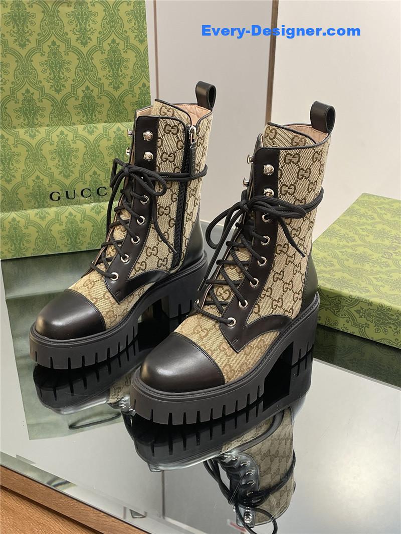 Gvc*1 gg logo quilted combat boots