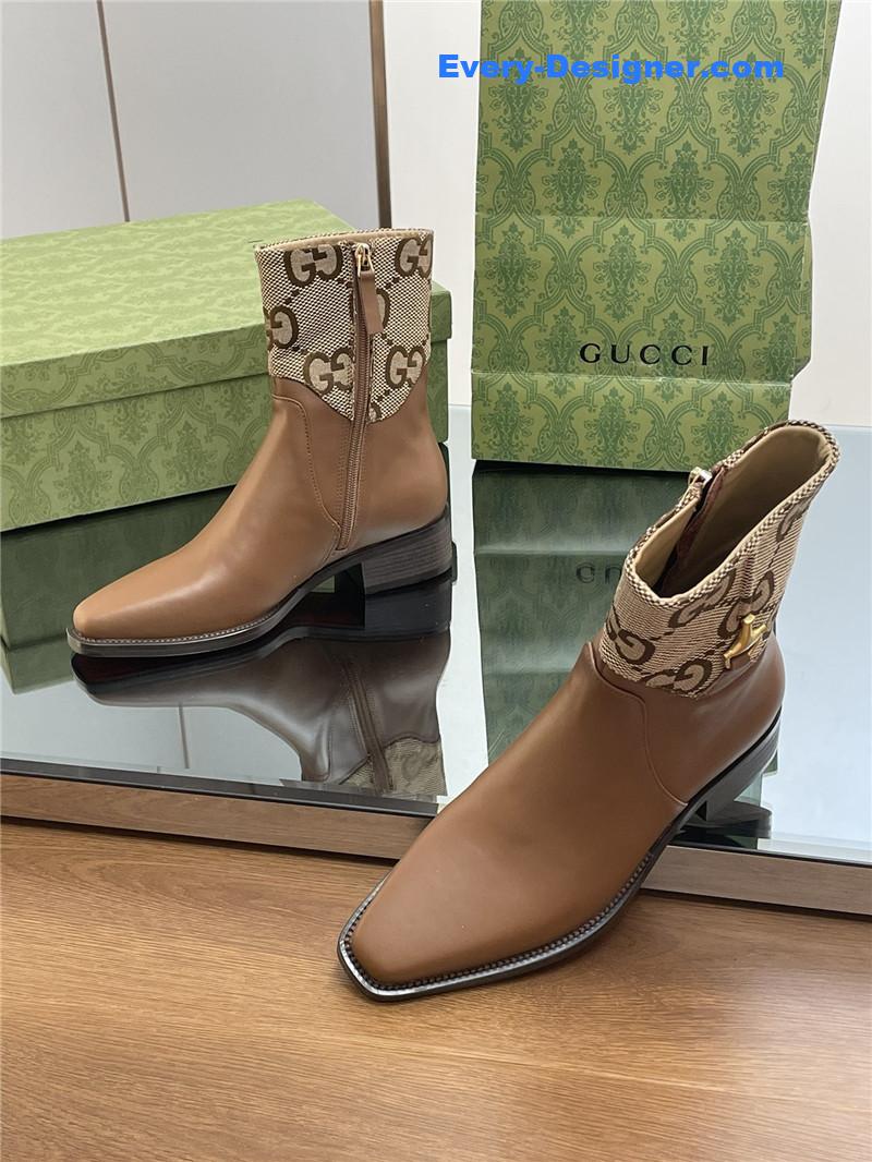 Gvc*1 horsebit-detail gg leather ankle boot