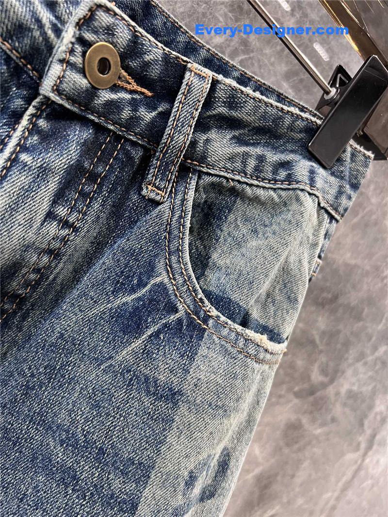 A1exa*der wang letters print denim trousers replica d & g clothing