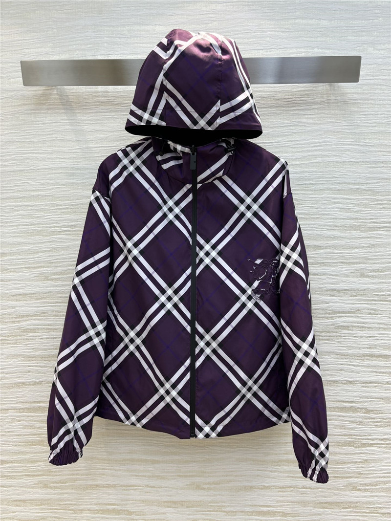 Bv*b*rry hooded check trench coat replica designer clothes