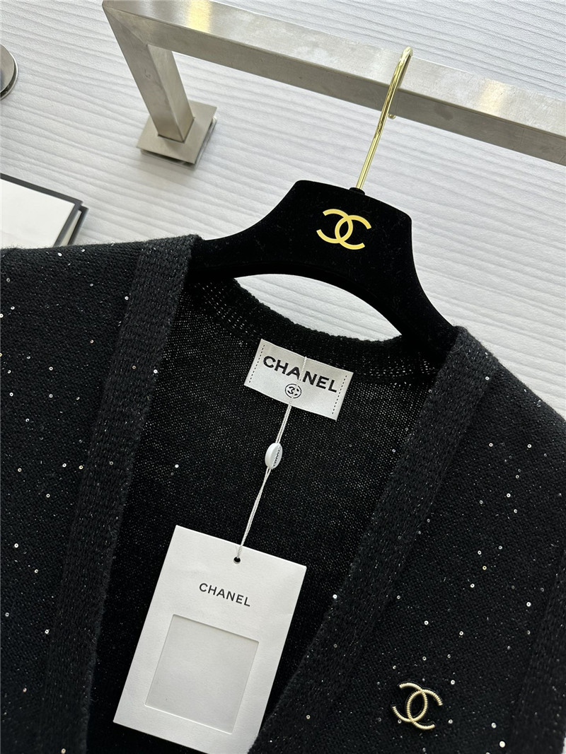 Ch**el wool sequin yarn vest replica clothes