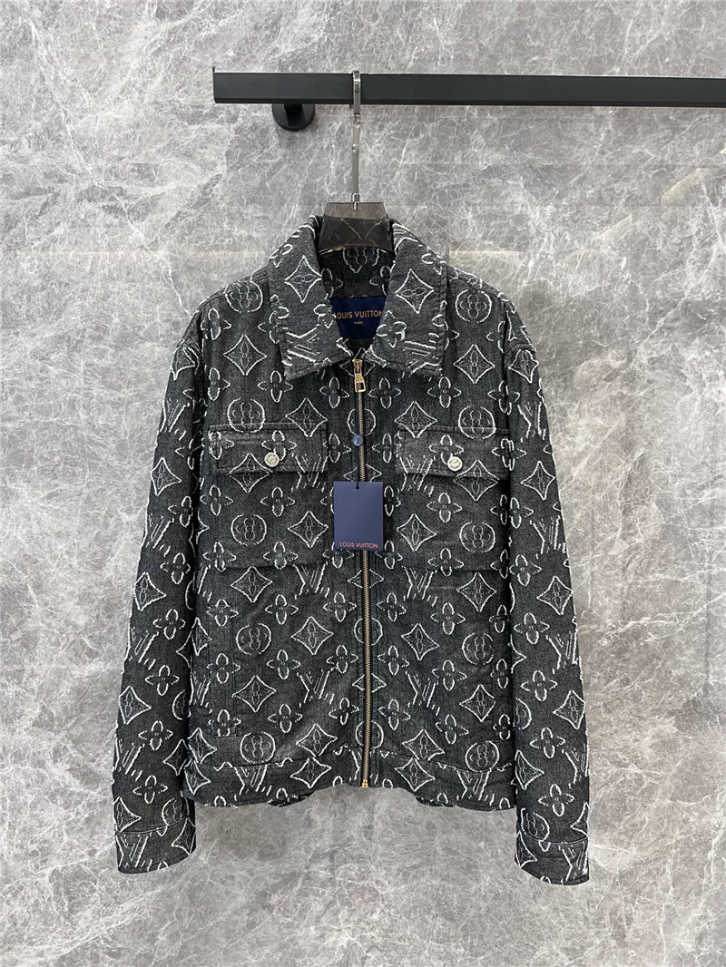 l0vis Vvtt0n lv logo jacquard denim jacket replicas clothes