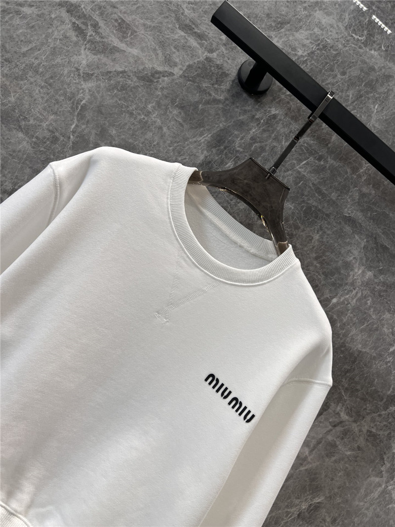 M1um1u round neck sweatshirt + short skirt set replica clothes