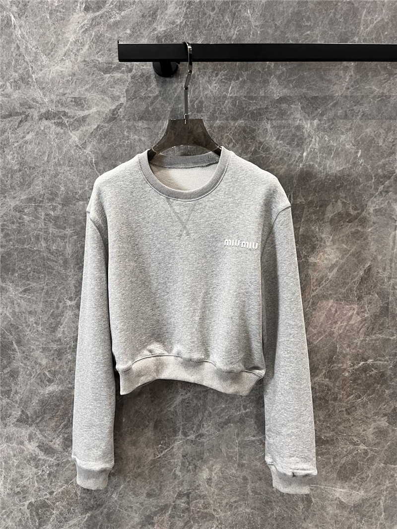 M1um1u round neck sweatshirt + short skirt set replica clothes