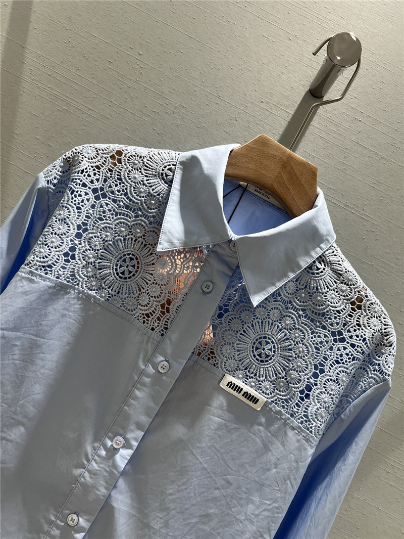 M1um1u patchwork long-sleeved shirt replica clothing sites
