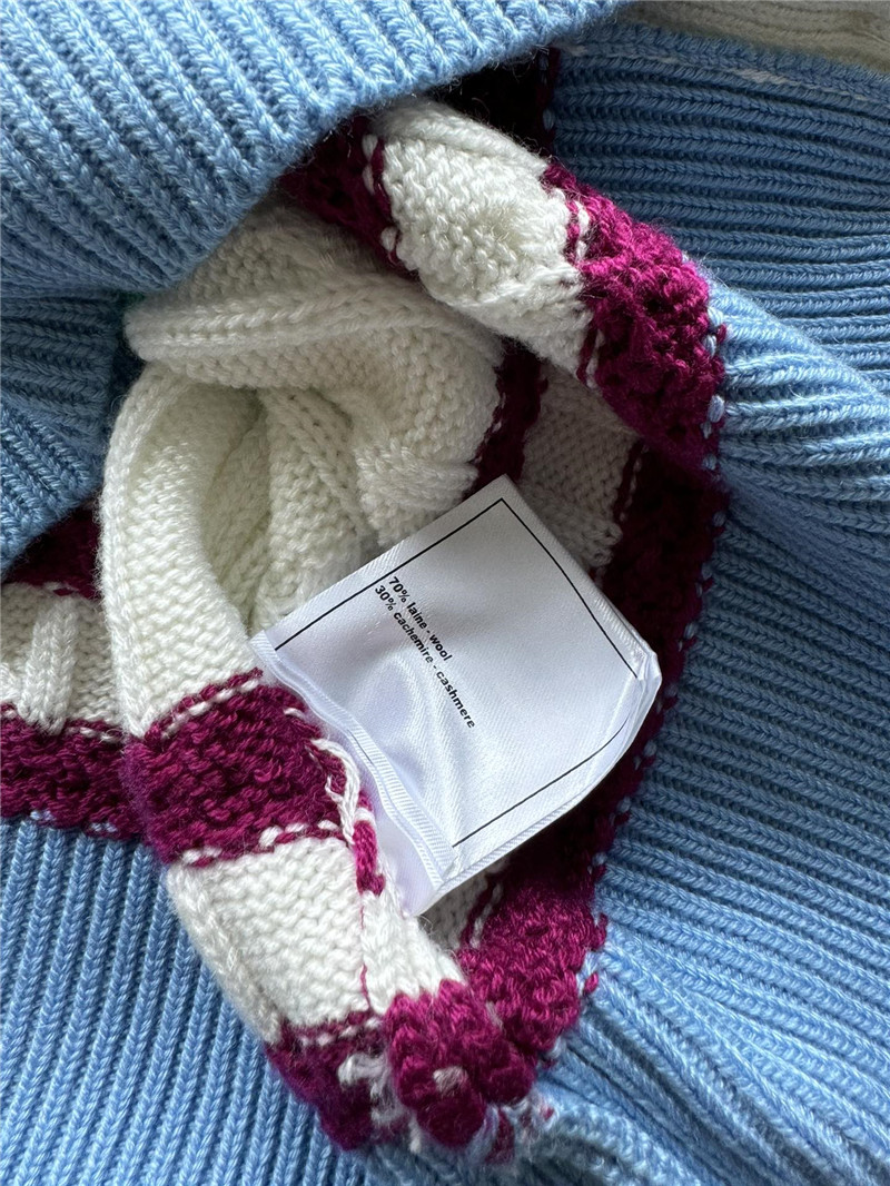 Ch**el multicolor striped cable cardigan white