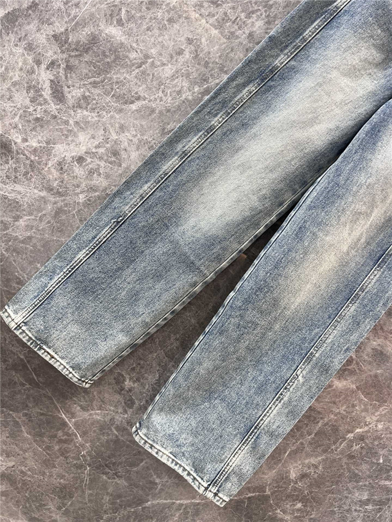 L0ew* offset waistband denim trousers replica clothes