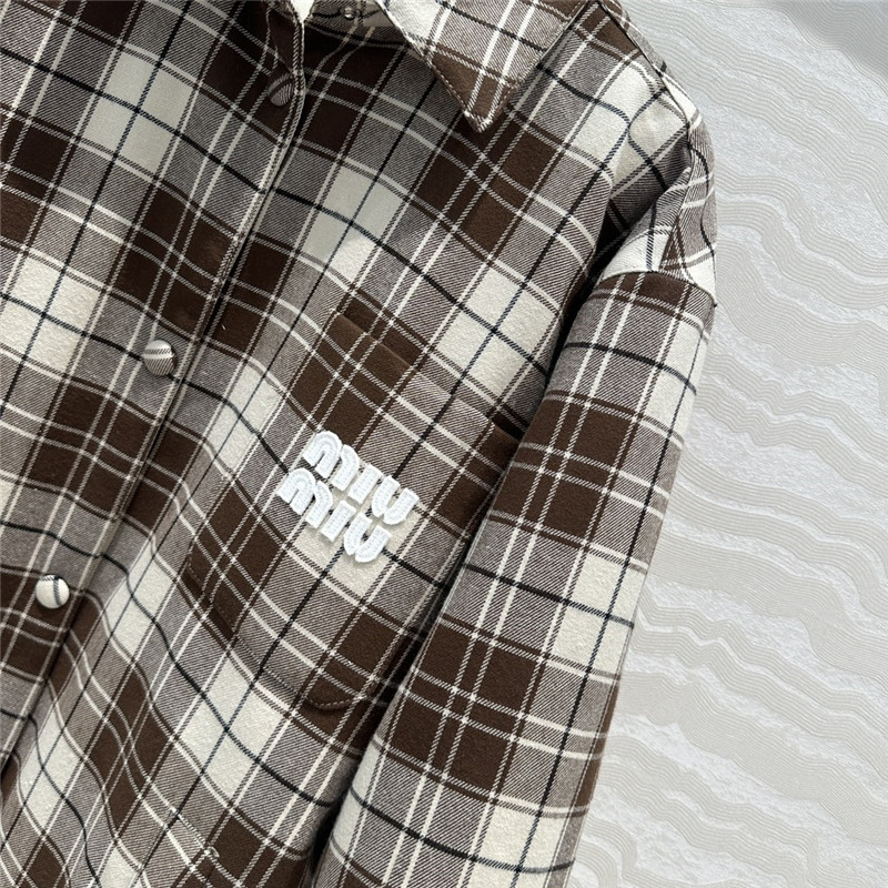 M1um1u plaid cotton jacket replica d&g clothing
