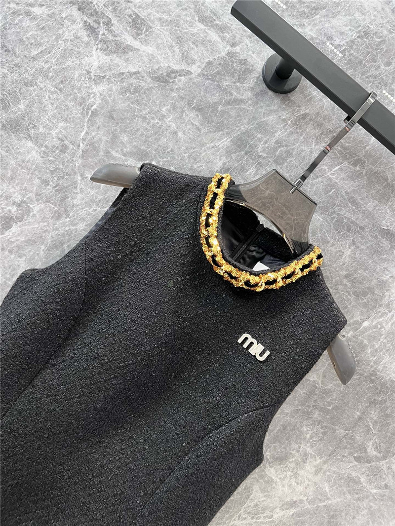 M1um1u tweed vest dress replicas clothes