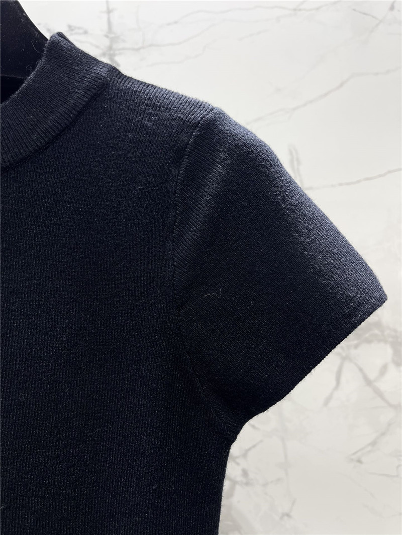 Ch**el flying sleeve knitted short sleeve replica clothes