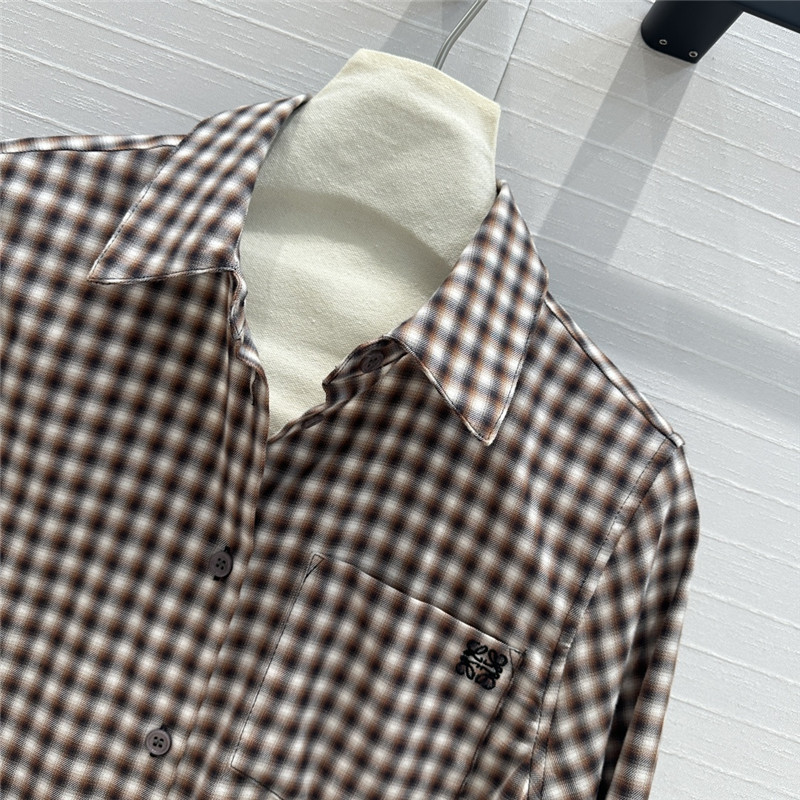 L0ew* age-reducing small plaid shirt replica clothes